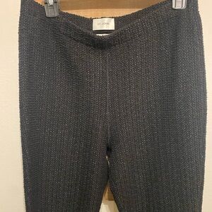 St. John Boucle’ Knit Pull-On Leggings w/Zippers on Inside Hem Sz L LAST CALL 😳